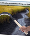 Person holding a Manganese Steel Long Handle Scythe For Weeding And Lawn Care Tough As Nails Heavy Duty Garden Tool