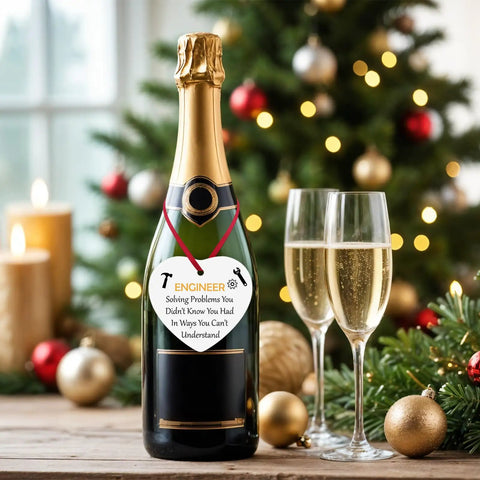 Dope Mechanical Engineer Ornament Gift For Engineers And Architects on champagne bottle beside Christmas decor