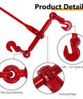 Heavy Duty Ratchet Binders Three Eighths To One Half Inch Four Pack Nine Thousand Two Hundred Fifteen Lbs Working Load G70 Hooks