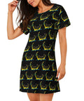 Dragon Boat Racing Nightgown For Women Short Sleeve Sleep Shirt Soft Casual Nightdress Cozy Lounge Sleepwear Medium