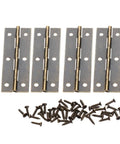 Old School Antique Bronze Wood Box Hinge Set For Small Cabinets And Drawer Doors, 4 pieces with screws, rustic retro style