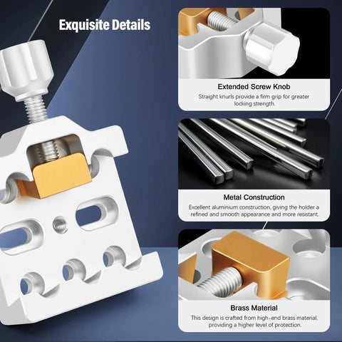 Medium Dovetail Clamp With Brass Screw Mount Plate For Telescopes, showcasing brass screw knob and metal construction details.