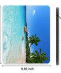 Beach Theme Mouse Pad 12x10 Inch For Desk Setup Waterproof Non Slip Rubber With Stitched Edges Blue Premium Textured Surface
