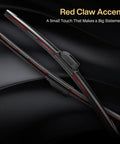 Slick And Rugged Neoprene Windshield Wiper Blades 22 Inch 2 Pack side view showcasing red claw accent design and smooth finish.