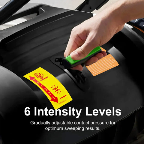 Grab A No Hook Walk-Behind Floor Sweeper With Fourty Two Sweep Width And 15 Gallon Hopper Capacity Perfect For Clearing Warehouses And Driveways Fast Without Needing Any Power Electricity Gasoline Or Batteries Just Push And Go To Keep Your Space Super