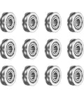 12 Pack Small U Groove Pulley Bearings 4x13x4mm For Rail Track Linear Motion Systems, Miniature Aluminum Alloy Pulleys