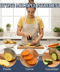 Amazon Segaixlj stainless steel crinkle cutter with non-slip handle for slicing potatoes
