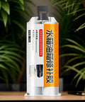 Go To Fix For Radiator Leaks Heavy Duty 50ml High Temp Adhesive And Instant Bond Sealant bottle on a table with plants