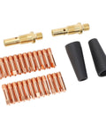 All In One MIG Welding Kit With 24 Tips 2 Flux Core Nozzles 2 Gas Diffusers Premium Copper Brass Teflon Parts 28 Piece Set