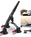 Triple Suction Cup Car Mount Kit For Dope POV Driving Shots With Insta360 X5 X4 GoPro DJI Osmo 360 Cameras on a car exterior