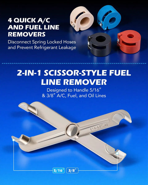 26 Piece Fuel Line Disconnect Tool Set Master Quick Disconnect Kit with 4 quick A/C and fuel line removers