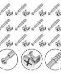 Two In One 50 Pack 28mm Alloy Furniture Connectors Kit With Cam Lock Fittings And Pre Inserted Nuts And Bolts For Cribs And Bunk Beds