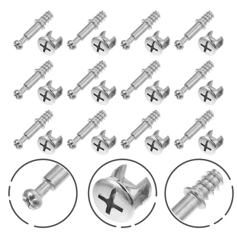 Two In One 50 Pack 28mm Alloy Furniture Connectors Kit With Cam Lock Fittings And Pre Inserted Nuts And Bolts For Cribs And Bunk Beds