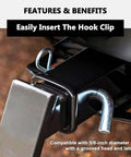 Heavy Duty Trailer Hitch Pin And Clip With Grooved Head, Five Eighths Inch Diameter, Angled One Hundred Five Degrees, Installed