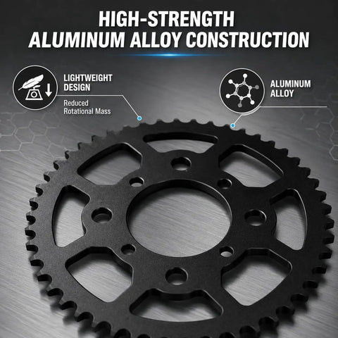 Heavy Duty 53 Tooth Aluminum Rear Chain Sprocket For X1 Spark M Dirt Bike, showcasing high-strength aluminum alloy construction.