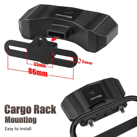 Smart Bike Tail Light For Cargo Rack With Turn Signals And Brake Light Auto On Off USB Rechargeable Wireless Remote Horn Alarm Anti Theft Vibration Sensor Rear Bicycle Light With Rack Mount For Night Riding, cargo rack mount 86mm