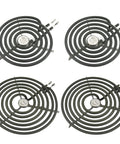 Electric Stove Burner Replacement Kit With Two 6 Inch ERS30M1 Burners And Two 8 Inch ERS30M2 Elements For GE Hotpoint Kenmore Electric Ranges 240V And 208V 1350W And 1765W-2350W High Temperature Burner Coil, showing four coil elements.