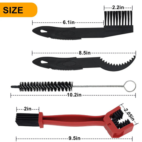 Dimensions and sizes of the Six Piece Bike Chain Cleaner Kit With Brushes and Tools for Mountain Bike Maintenance