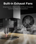 Built-in exhaust fans of 55W Desktop CO2 Laser Engraver for wood acrylic leather cutting, ensuring optimal heat dissipation.