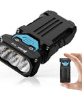 X2 Rechargeable EDC Flashlight 2500 Lumen Portable Pocket Light With Three Piece P9 LED held in hand for scale
