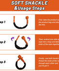 Step-by-step guide for using Beefy Half Inch By Twenty Two Feet Recovery Shackle For Off Road SUVs ATVs And Trucks Synthetic Orange.
