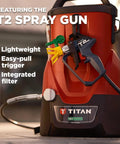 Tough As Nails 18V Cordless Airless Paint Sprayer With Advanced HEA Tech showcasing the T2 spray gun features and design.