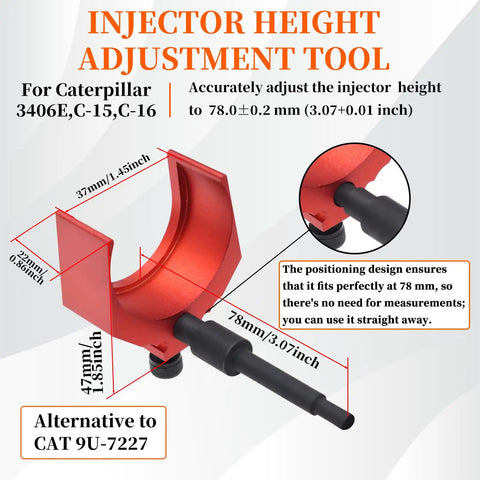 Injector height tool from Heavy Duty Injector Sleeve Removal and Installer Kit With Timing Pin and Injector Height Tool Plus Engine Barring Socket For CAT Caterpillar 3406E C15 C16 Diesel Engines Built Tough