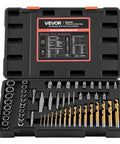 Grab And Go Heavy Duty 54 Piece Screw Extractor Set With Metric And Sae Bolt Nut Extractors Spiral Drill Bits Adapters in durable case.