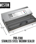 Heavy Duty Commercial Grade Vacuum Sealer Machine For Food Preservation And Sous Vide Cooking With Extra Wide Seal Bar For 16 Inch Bags And 935 Watt Power Built Sick Stainless Steel Rig That Handles No Drama Meal Prep Like A Boss, showing stainless steel vacuum sealer.