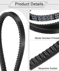 Two Pack AX48 EPDM V Belt Cogged Half Inch Wide Raw Edge Industrial Rubber Belt 50 Inch Outer Circumference beefy oil resistant heat resistant for heavy machinery and equipment, featuring model number and neoprene rubber close-up.