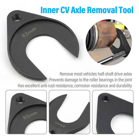 Inner CV Axle Puller Removal Tool with Beefy 63mm Fork Adapter for Front Wheel Drive Axles CV Joint Puller Attachment