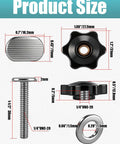 Pro Grade 12 Sets 1/4-20 T Track Bolts And Knobs Kit size dimensions for woodworking fixtures