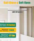 72 Inch Pocket Door Hardware Kit With Dual Soft Close And Soft Open Sliding Pocket Door Hardware With 6ft Aluminum Track For New Building No Door Included Top Mounted System With 1 Inch Nylon Ball Bearing Hangers For Quiet Smooth Sliding, shown installed.