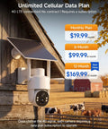 Solar Powered Cellular Security Camera With Dual Wifi And 4G LTE Connectivity For Wireless Outdoor Surveillance Featuring No Fuss Installation And Holds Its Ground Anywhere mounted on barn with solar panel.