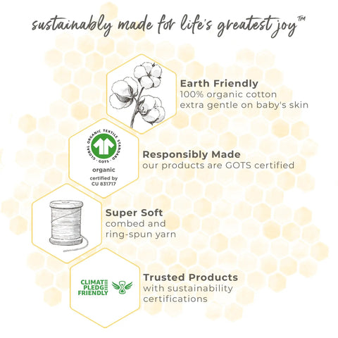 Sustainability features of Unisex Beekeeper Blanket Swaddle Transition Sleeping Bag for Babies, 100 Percent Organic Cotton Wearable Blanket.