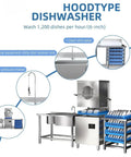 Pro No Frills Heavy Duty Commercial Dishwasher Freestanding Electric Hood Type Workhorse Stainless Steel Build for busy kitchens.
