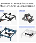 Four Longer laser engraver rotary rollers with brackets (Ray5, Ray5 mini, B1-series) for 360° cylindrical engraving.