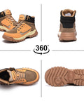 Steel Toe Work Boots For Men With Wide Toe Cap, Built Tough And Slip Resistant, Waterproof Leather, Puncture Proof Footwear
