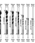 QWORK 8-piece drill bit set with tungsten carbide tips, sizes 3–16 mm for tile, concrete, brick, glass, plastic and wood.