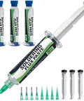 Lead-Free Rosin No Clean Solder Flux Paste For Electronics Repair, 4 Pack 10cc Syringes with dispensing tips
