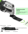 Heavy Duty Pro Grade Oscillating Multi Tool Kit with 6 Variable Speeds 3.5A Quick Clamp System Change 30 Accessories, tool close-up