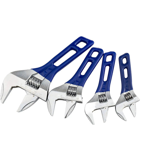 Wide Opening Stubby Adjustable Wrench Spanner With Short Handle 4 Inch Forged Chrome Vanadium Steel ANSI Certified Heavy Duty Pro Grade Built To Last Comfortable Grip For Tight Spaces And Everyday Home Or Shop Use