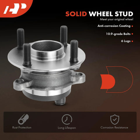 Front wheel bearing and hub assembly for Mazda MX-5 Miata 2016-2023 with ABS sensor, 4 lugs, 2 front sides, sensor cap included