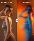 Comparison of portrait without and with Handheld 100mm Double-Sided Prism Filter For Ghosting, Stretching, Motion Blur.