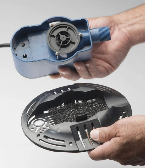 Winter Pool Cover Pump With Auto On Off, Submersible 350 GPH Drainage dismantled view showing clog resistant features.