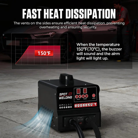 Beast Grade Stud Welder Dent Repair Kit with 4200A Auto Body Welding Power displaying fast heat dissipation feature