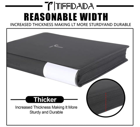 Beast 9 Pocket Top Loader Binder with Waterproof PU Leather Cover, side view showing increased thickness for durability and protection.