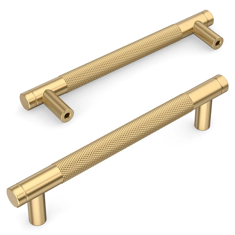 Champagne Bronze Cabinet Pulls 5 Inch Drawer Handles 128mm Center to Center 10 Pack shown for Kitchen and Bathroom Cabinets