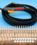 60 Pcs Plasma Cutting Consumables For Pt31 Torch Compatible With Cut40 Cut50 Units Featuring High Conductivity Copper Parts and nozzles.