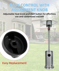 D Shape Heater Knob Replacement Kit Four Pack For Patio Heaters, Gas Fireplaces, Fire Pits And Grills, shown with patio heater
